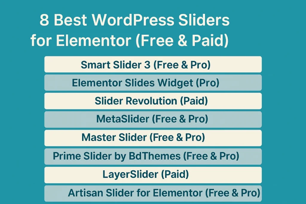 8 Best WordPress Sliders for Elementor Free & Paid in 2025